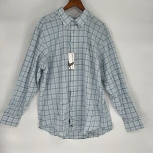 NWT Genteal Men's Size XL Dana Plaid Blue Long Sleeve Button Down Shirt